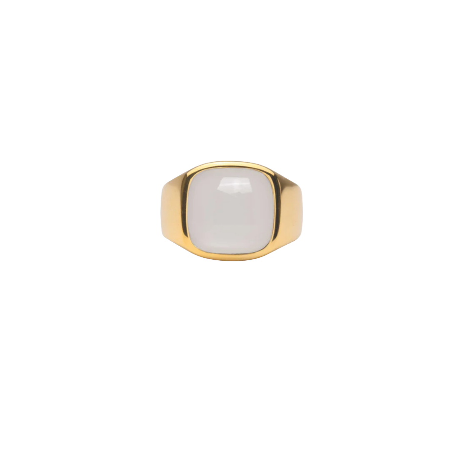 IX Studios Cushion Signet ring Monstone DMN0282GDMO