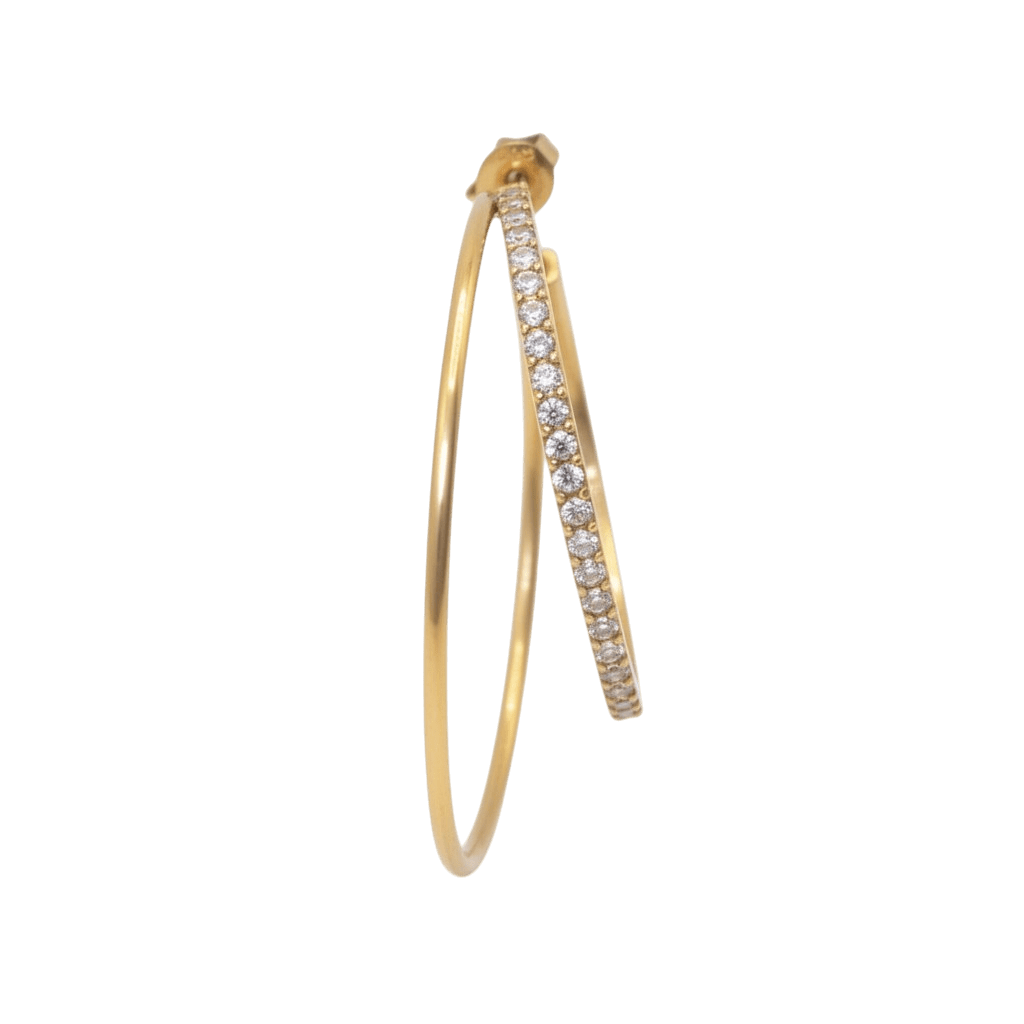Jane Kønig Olympia Double Hoop with stones ørering DOHS-SS26-SS-G