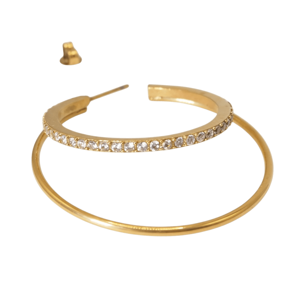 Jane Kønig Olympia Double Hoop with stones ørering DOHS-SS26-SS-G