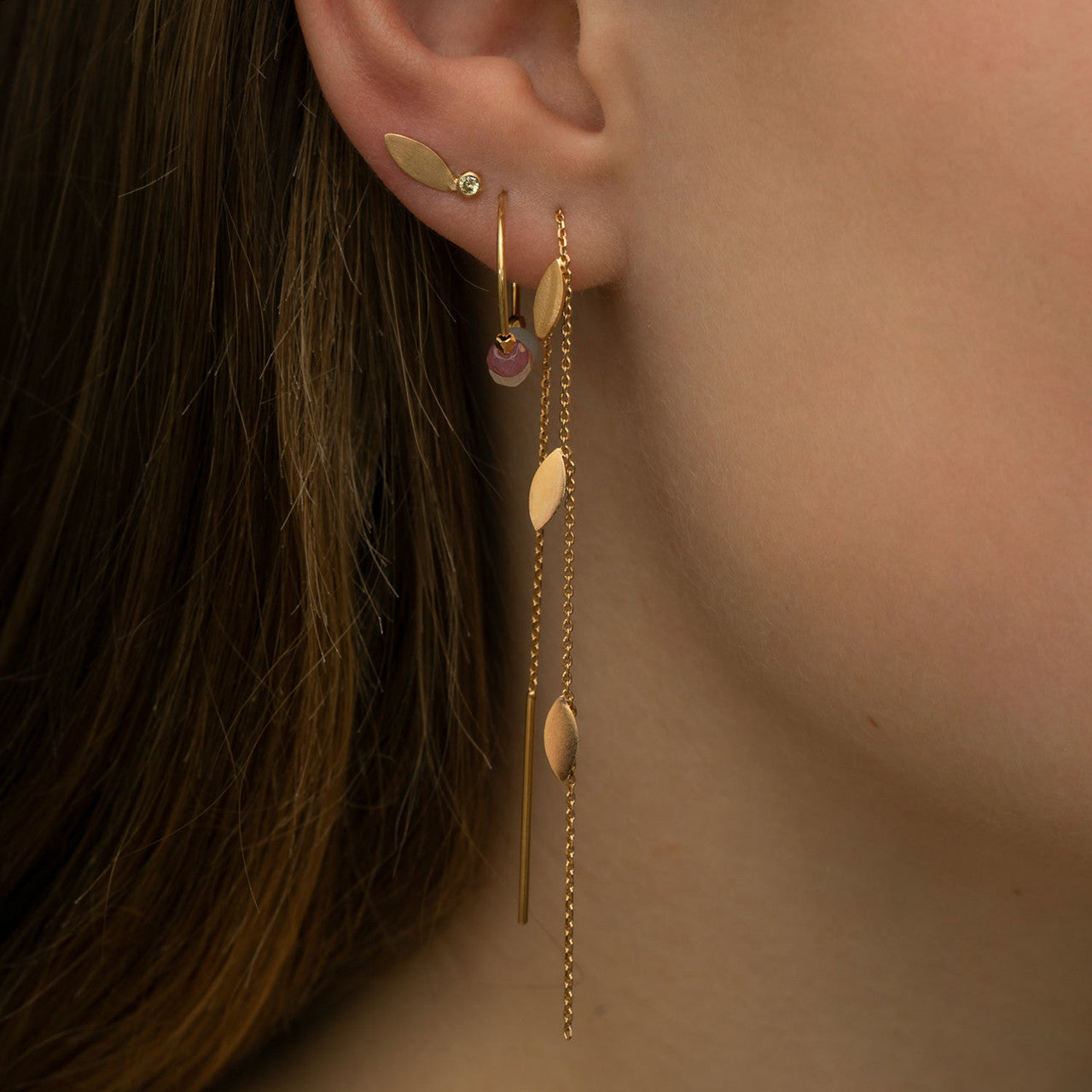 STINE A Jewelry Three Leaves ørering 1042-02