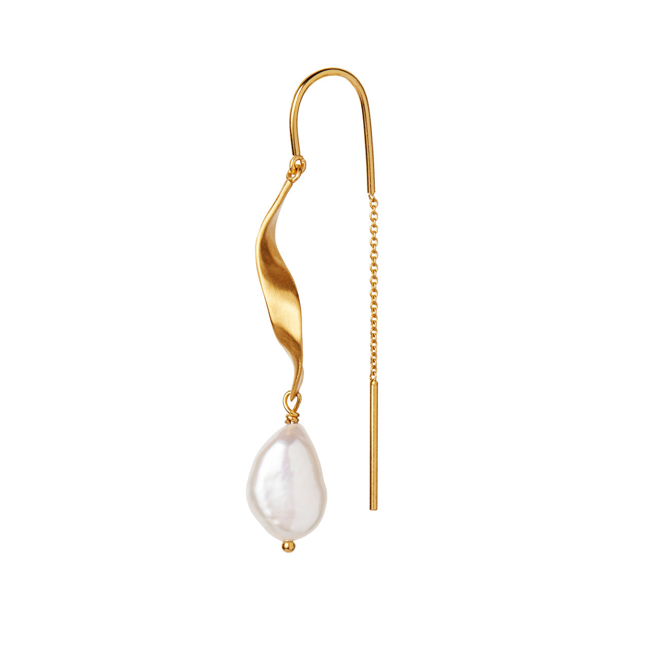 STINE A Jewelry Long Twisted with Pearl ørering 1271-02