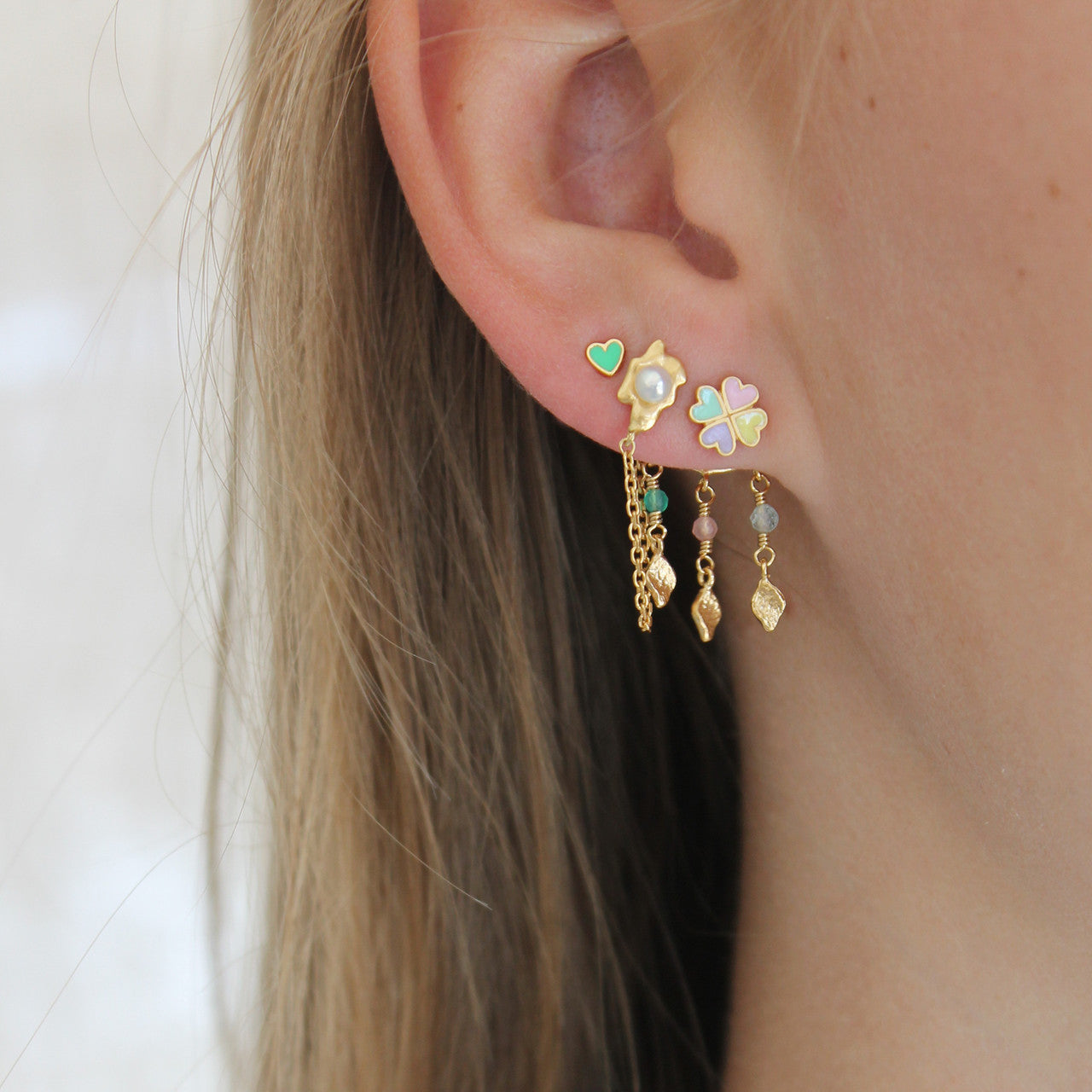 STINE A Jewelry Love Heart Clover ørering 1296-02