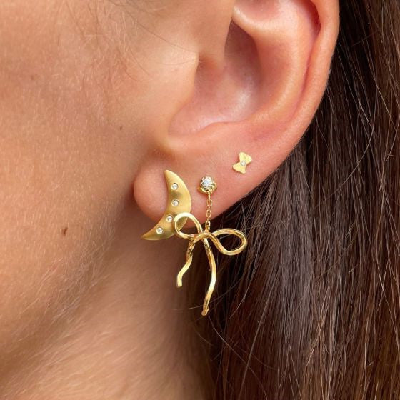 STINE A Jewelry Dangling Flow Bow ørering 1362-02