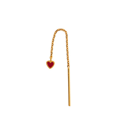 STINE A Jewelry Danling Love Heart ørering 1364-02-Burgundy