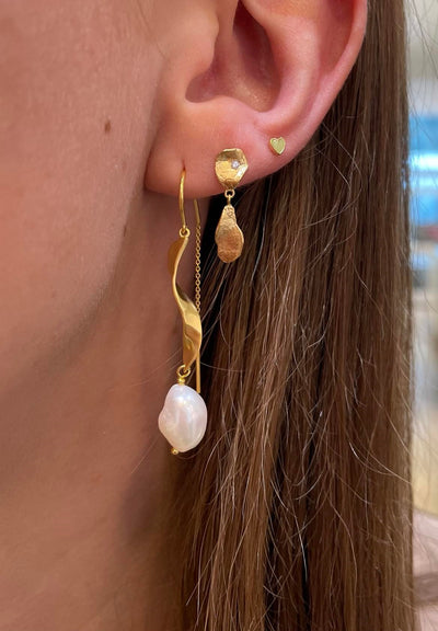 STINE A Jewelry Long Twisted with Pearl ørering 1271-02