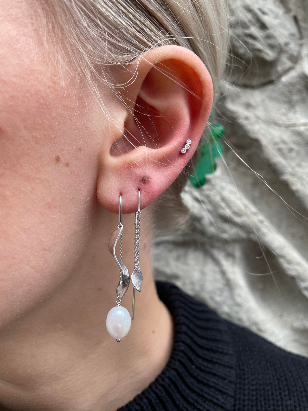 STINE A Jewelry Petit Ile de L'Amour double chain ørering 1238-00
