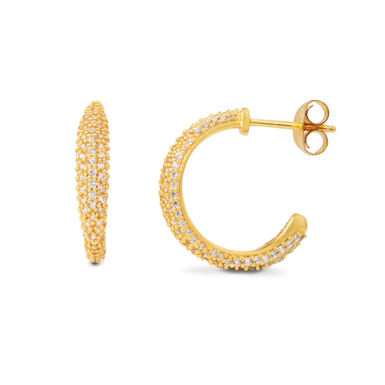 ByBiehl Ocean Flow Sparkle Hoops Medium øreringe 4-4206A-GP