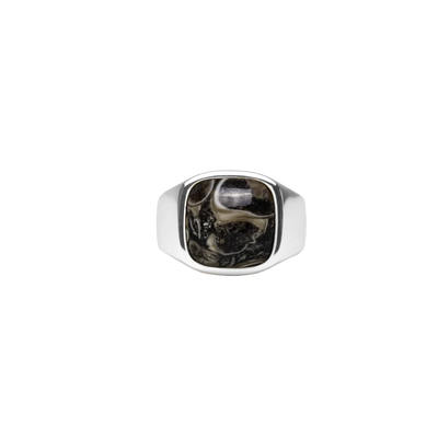IX Studios Cushion Signet ring Turtle Agate DMN0282SLTA