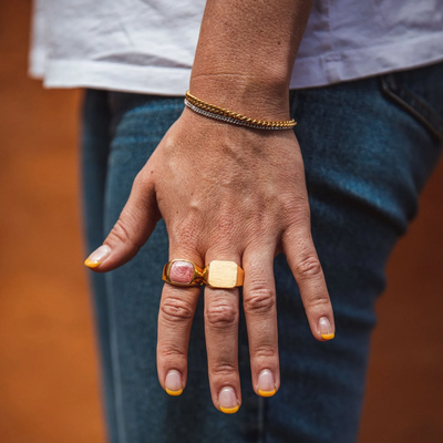 IX Studios Octacon Signet ring DMN0290GD