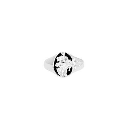 IX Studios Mini Oval Nature Signet ring DMN0299SLWH
