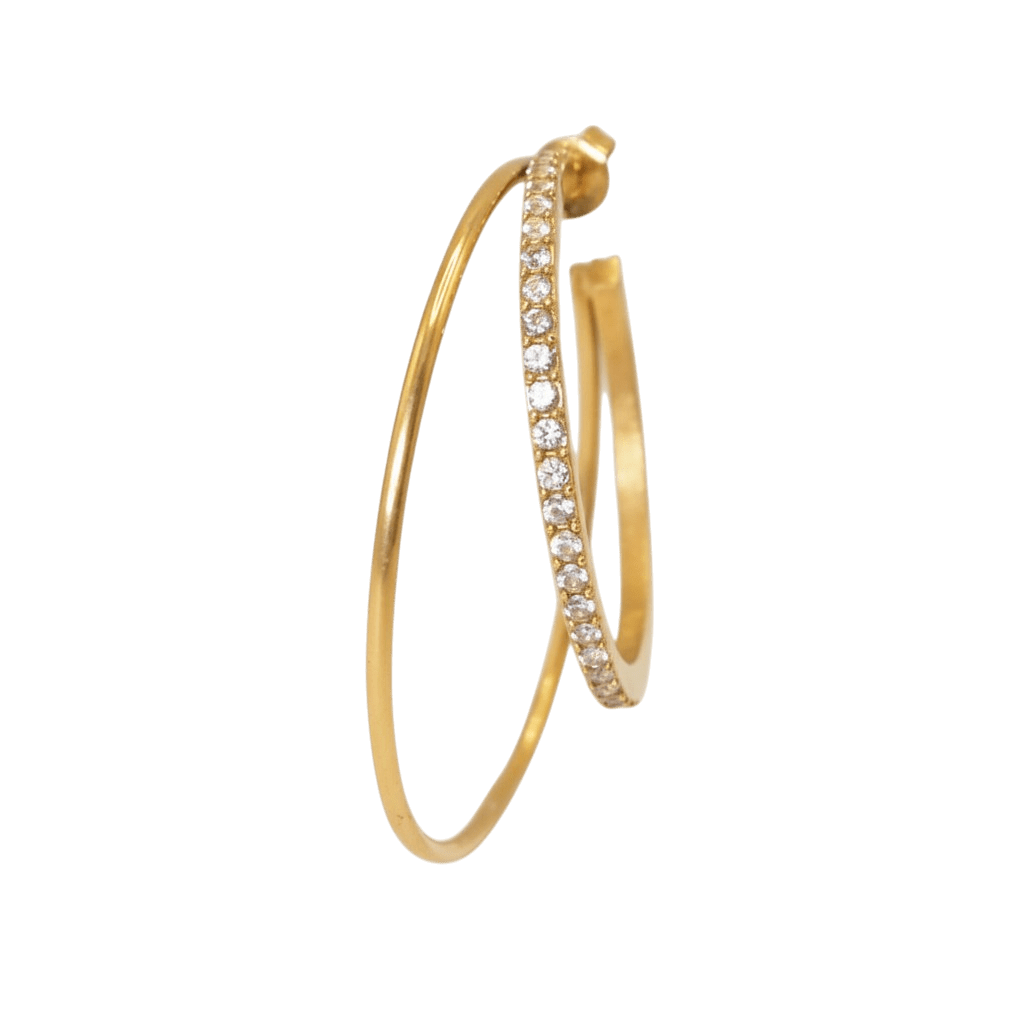 Jane Kønig Olympia Double Hoop with stones ørering DOHS-SS26-SS-G