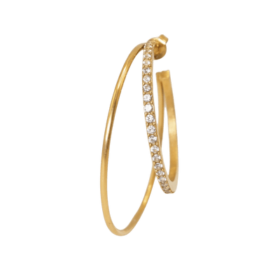 Jane Kønig Olympia Double Hoop with stones ørering DOHS-SS26-SS-G