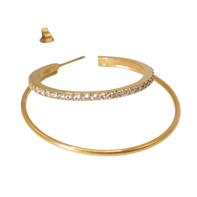 Jane Kønig Olympia Double Hoop with stones ørering DOHS-SS26-SS-G