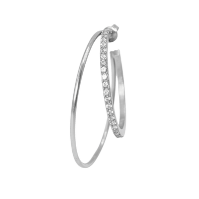 Jane Kønig Olympia Double Hoop with stones ørering DOHS-SS26-SS-S