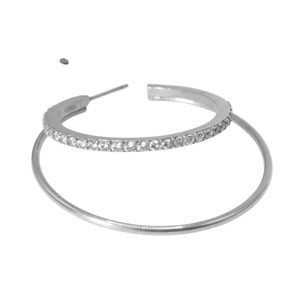 Jane Kønig Olympia Double Hoop with stones ørering DOHS-SS26-SS-S