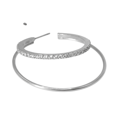 Jane Kønig Olympia Double Hoop with stones ørering DOHS-SS26-SS-S