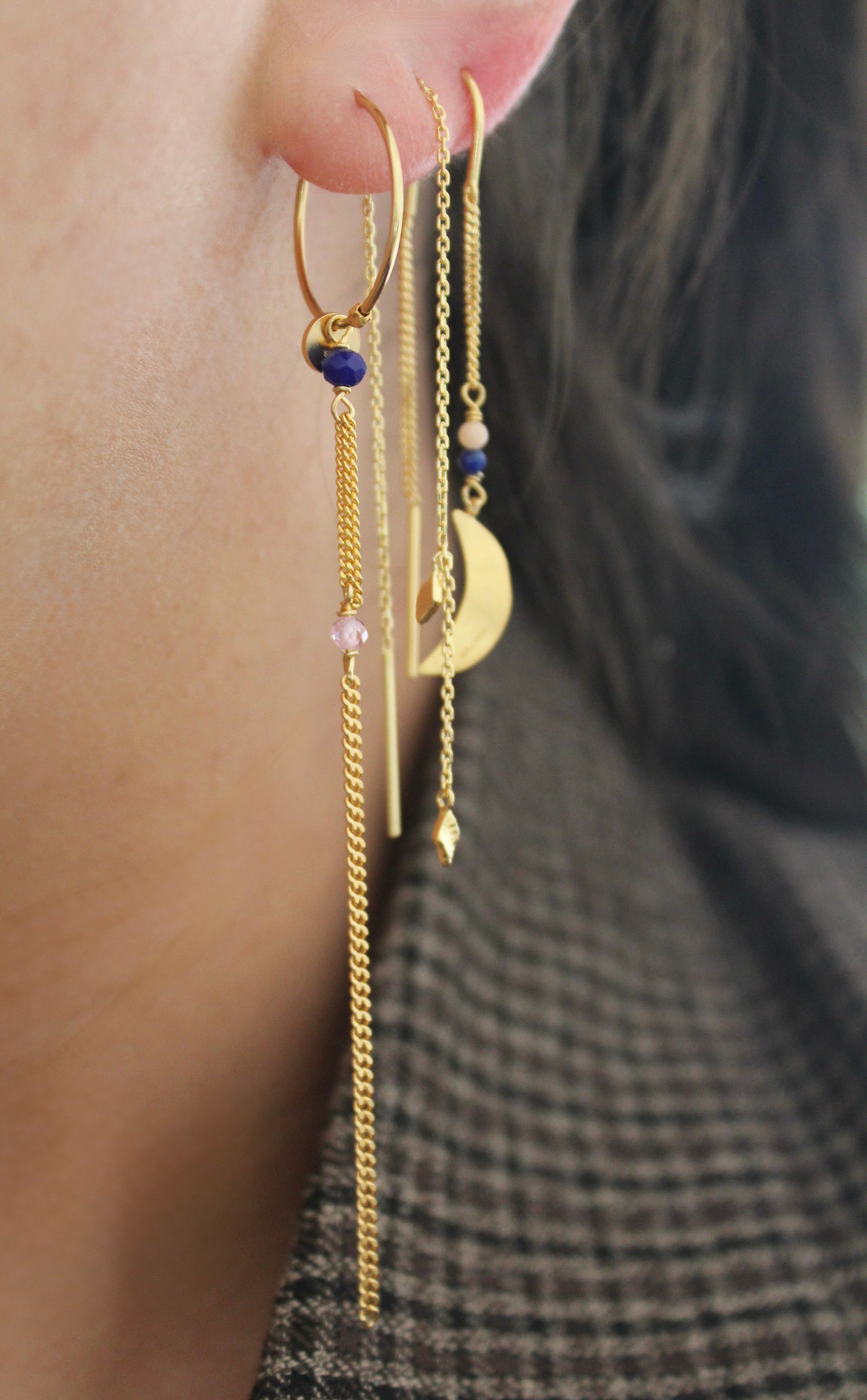 STINE A Jewelry Bella Moon double chain ørering 1433-02