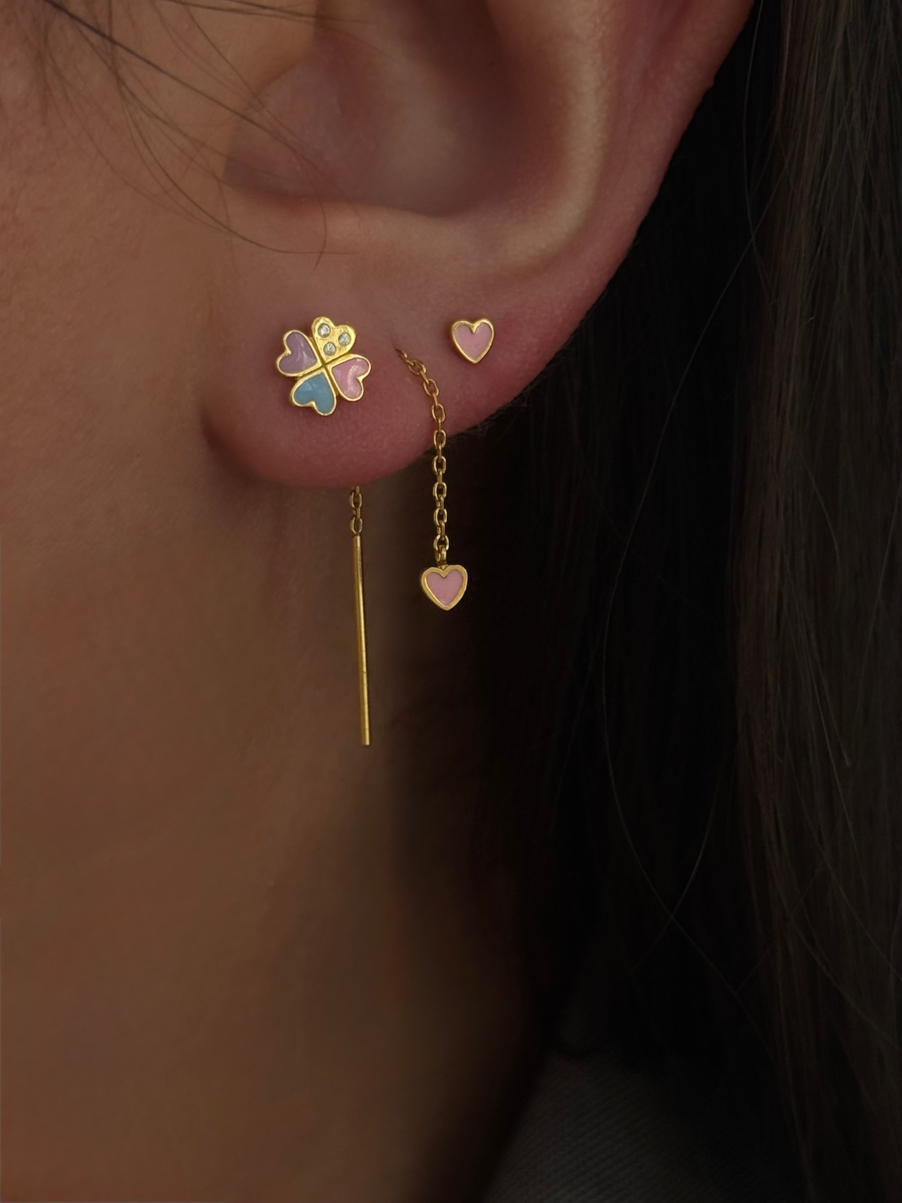 STINE A Jewelry Love Hearts Clover ørering 1423-02