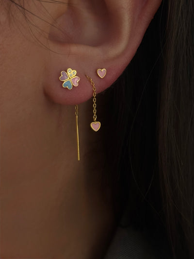STINE A Jewelry Love Hearts Clover ørering 1423-02