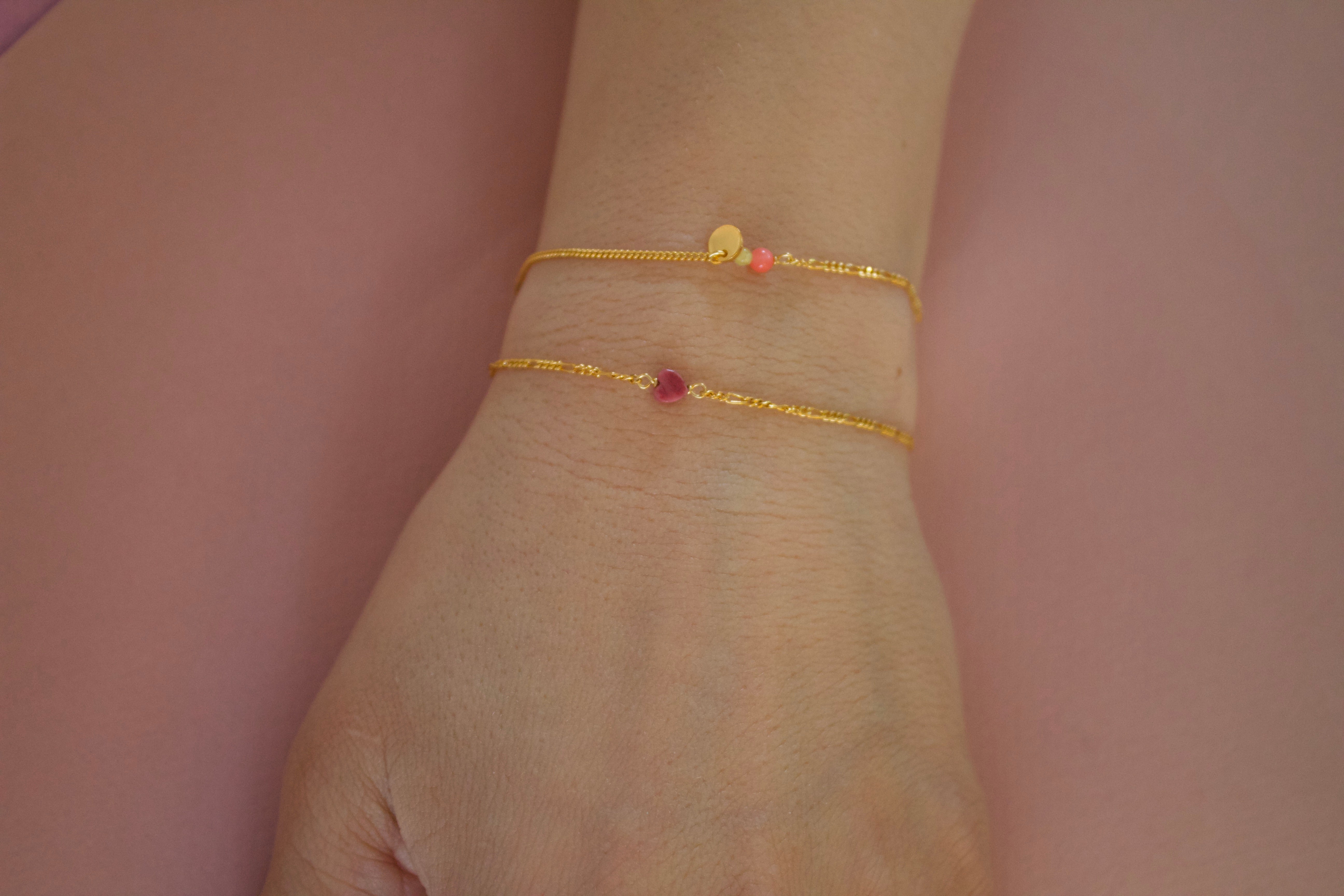 STINE A Jewelry Harlequin Pink Hearts armbånd 3234-02