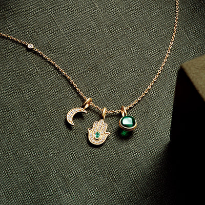 Julie Sandlau Hamsa Protection vedhæng PD128 GD GR TM CZ