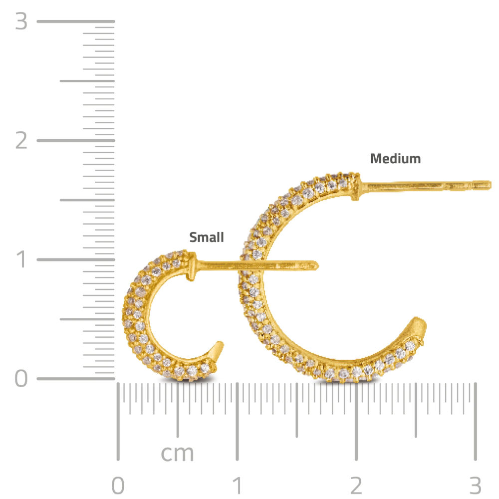 ByBiehl Ocean Flow Sparkle Hoops Medium øreringe 4-4206A-GP