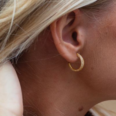 ByBiehl Ocean Flow Sparkle Hoops Medium øreringe 4-4206A-GP