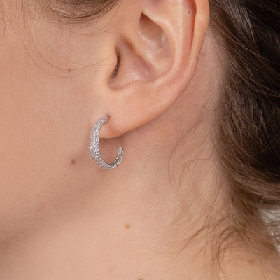 ByBiehl Ocean Flow Sparkle Hoops Medium øreringe 4-4206A-R