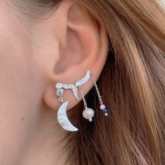 STINE A Jewelry Big Dot Bella Moon ørering 1307-00-Blue