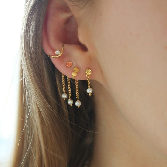 STINE A Jewelry Tres Petit Etoile with Pearl ørering 1283-02